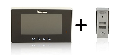 Комплект видеомонитор черный + вызывная панель MINI для дома